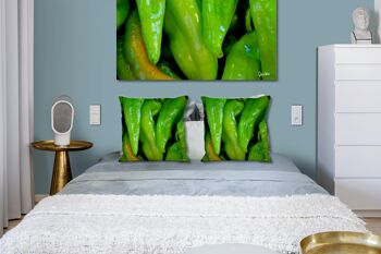 Ensemble de coussins photo décoratifs (2 pièces), motif : légumes 4 poivrons - taille : 40 x 40 cm - housse de coussin premium, coussin déco, coussin déco, coussin photo, housse de coussin 6