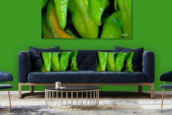 Ensemble de coussins photo décoratifs (2 pièces), motif : légumes 4 poivrons - taille : 80 x 40 cm - housse de coussin premium, coussin déco, coussin déco, coussin photo, housse de coussin 2
