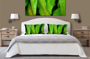 Ensemble de coussins photo décoratifs (2 pièces), motif : légumes 4 poivrons - taille : 80 x 40 cm - housse de coussin premium, coussin déco, coussin déco, coussin photo, housse de coussin 3