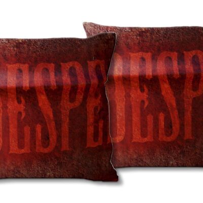 Deko-Foto-Kissen Set (2 Stk.), Motiv: Desperado in rot - Größe: 40 x 40 cm - Premium Kissenhülle, Zierkissen, Dekokissen, Fotokissen, Kissenbezug