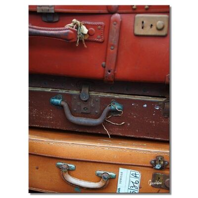 Mural: Suitcase Worlds 2 - formato de retrato 3:4 - muchos tamaños y materiales - motivo exclusivo de arte fotográfico como lienzo o imagen de vidrio acrílico para la decoración de paredes