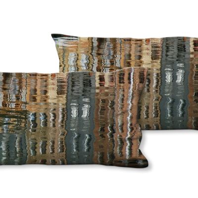 Decorative photo cushion set (2 pieces), motif: house reflection - size: 80 x 40 cm - premium cushion cover, decorative cushion, decorative cushion, photo cushion, cushion cover