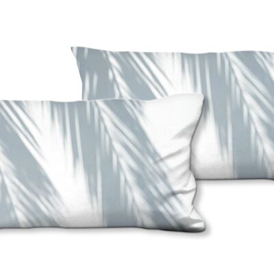 Set di cuscini decorativi con foto (2 pezzi), motivo: ombra di palma - dimensioni: 80 x 40 cm - fodera per cuscino premium, cuscino decorativo, cuscino decorativo, cuscino fotografico, fodera per cuscino