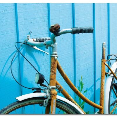Mural: bicicleta encantadora - formato apaisado 4:3 - muchos tamaños y materiales - motivo de arte fotográfico exclusivo como lienzo o imagen de vidrio acrílico para decoración de paredes