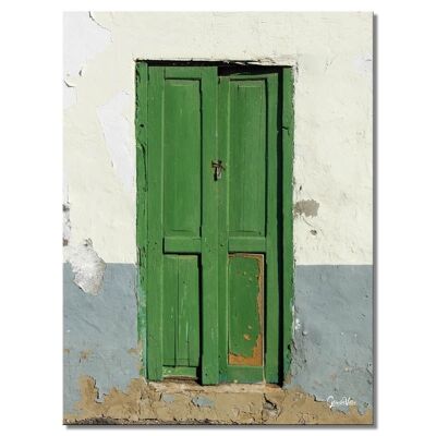 Mural: La puerta verde - Formato de retrato 3:4 - Muchos tamaños y materiales - Motivo de arte fotográfico exclusivo como cuadro de lienzo o cuadro de vidrio acrílico para decoración de paredes