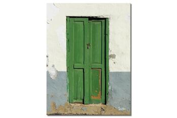 Papier peint : La porte verte - format portrait 3:4 - nombreuses tailles et matériaux - motif d'art photo exclusif sous forme d'image sur toile ou d'image en verre acrylique pour la décoration murale 1