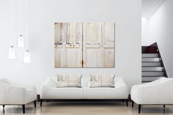 Ensemble de coussins photo décoratifs (2 pièces), motif : vieille porte en bois en blanc - taille : 80 x 40 cm - housse de coussin haut de gamme, coussin décoratif, coussin décoratif, coussin photo, housse de coussin 5