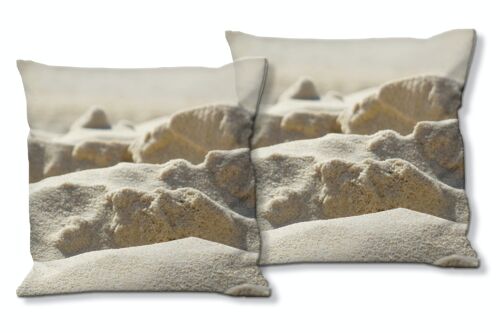 Deko-Foto-Kissen Set (2 Stk.), Motiv: Sandstrukturen 1 - Größe: 40 x 40 cm - Premium Kissenhülle, Zierkissen, Dekokissen, Fotokissen, Kissenbezug