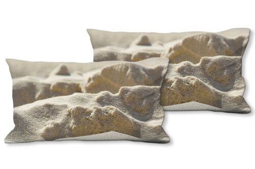 Deko-Foto-Kissen Set (2 Stk.), Motiv: Sandstrukturen 1 - Größe: 80 x 40 cm - Premium Kissenhülle, Zierkissen, Dekokissen, Fotokissen, Kissenbezug