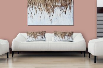 Ensemble de coussins photo décoratifs (2 pièces), motif : tronc d'arbre avec blanc - taille : 80 x 40 cm - housse de coussin premium, coussin décoratif, coussin décoratif, coussin photo, housse de coussin 3