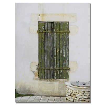 Wandbild: Grünes Dorffenster - Hochformat 3:4 - viele Größen & Materialien – Exklusives Fotokunst-Motiv als Leinwandbild oder Acrylglasbild zur Wand-Dekoration