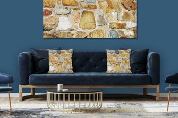 Ensemble de coussins photo décoratifs (2 pièces), motif : murs de pierre 3 - taille : 40 x 40 cm - housse de coussin premium, coussin décoratif, coussin décoratif, coussin photo, housse de coussin 3