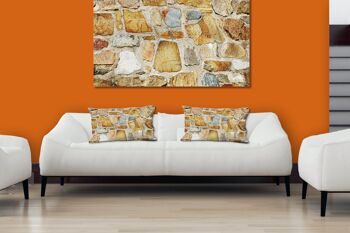 Ensemble de coussins photo décoratifs (2 pièces), motif : murs de pierre 3 - taille : 80 x 40 cm - housse de coussin premium, coussin décoratif, coussin décoratif, coussin photo, housse de coussin 3