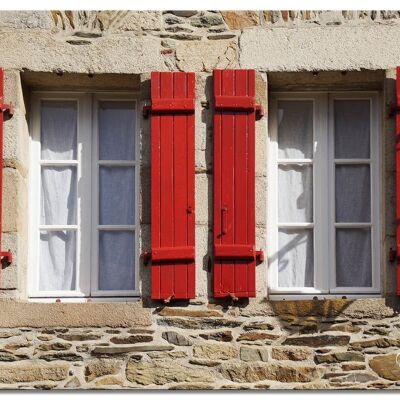 Mural: ventanas bretonas 2 - formato apaisado 4:3 - muchos tamaños y materiales - motivo de arte fotográfico exclusivo como cuadro de lienzo o cuadro de vidrio acrílico para la decoración de paredes