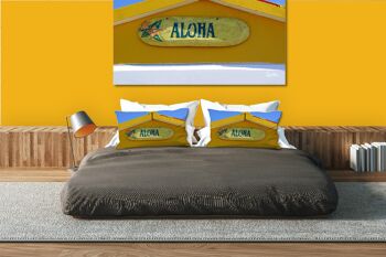 Ensemble de coussins photo décoratifs (2 pièces), motif : Aloha - taille : 80 x 40 cm - housse de coussin premium, coussin décoratif, coussin décoratif, coussin photo, housse de coussin 2