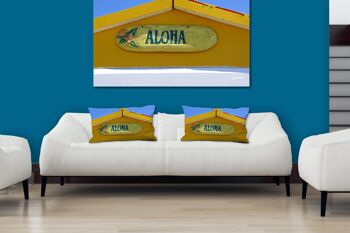 Ensemble de coussins photo décoratifs (2 pièces), motif : Aloha - taille : 80 x 40 cm - housse de coussin premium, coussin décoratif, coussin décoratif, coussin photo, housse de coussin 3