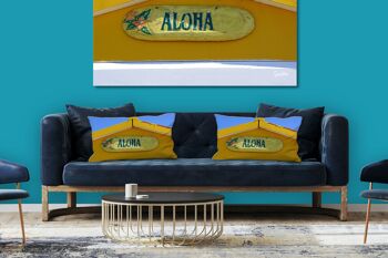 Ensemble de coussins photo décoratifs (2 pièces), motif : Aloha - taille : 80 x 40 cm - housse de coussin premium, coussin décoratif, coussin décoratif, coussin photo, housse de coussin 6