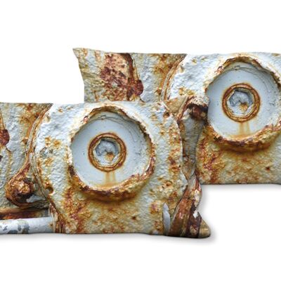 Set di cuscini decorativi con foto (2 pezzi), motivo: forme metalliche 1 - dimensioni: 80 x 40 cm - fodera per cuscino premium, cuscino decorativo, cuscino decorativo, cuscino fotografico, fodera per cuscino