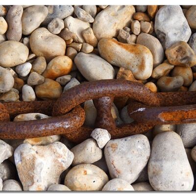 Mural: Chain on the beach - landscape format 4:3 - many sizes & materials - exclusive photo art motif as a canvas or acrylic glass picture for wall decoration