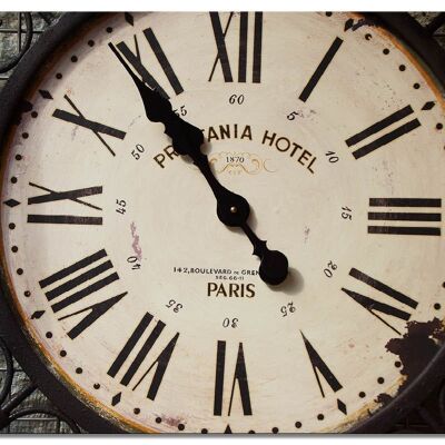 Cuadro de pared: reloj de París - formato apaisado 4:3 - muchos tamaños y materiales - motivo de arte fotográfico exclusivo como cuadro de lienzo o cuadro de vidrio acrílico para decoración de paredes
