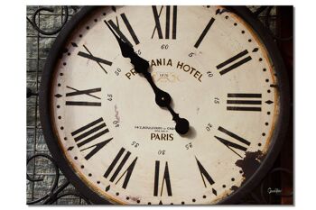 Image murale : horloge de Paris - format paysage 4:3 - nombreuses tailles et matériaux - motif d'art photographique exclusif sous forme d'image sur toile ou d'image en verre acrylique pour la décoration murale 1