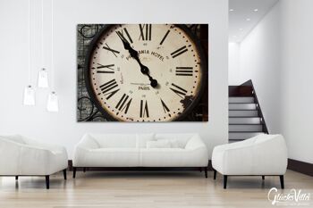 Image murale : horloge de Paris - format paysage 4:3 - nombreuses tailles et matériaux - motif d'art photographique exclusif sous forme d'image sur toile ou d'image en verre acrylique pour la décoration murale 4