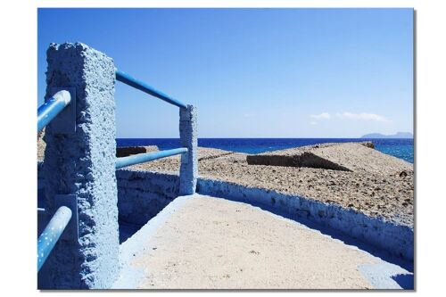 Wandbild: Kreta Impressionen in Blau - Querformat 4:3 - viele Größen & Materialien – Exklusives Fotokunst-Motiv als Leinwandbild oder Acrylglasbild zur Wand-Dekoration