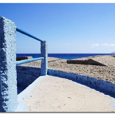 Murale: impressioni di Creta in blu - formato orizzontale 4:3 - molte dimensioni e materiali - esclusivo motivo artistico fotografico come immagine su tela o immagine su vetro acrilico per la decorazione murale