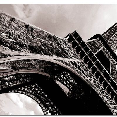 Wandbild: la tour eiffel sans couleur - Querformat 4:3 - viele Größen & Materialien – Exklusives Fotokunst-Motiv als Leinwandbild oder Acrylglasbild zur Wand-Dekoration