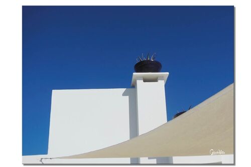 Wandbild: Fuerteventura casas - Querformat 4:3 - viele Größen & Materialien – Exklusives Fotokunst-Motiv als Leinwandbild oder Acrylglasbild zur Wand-Dekoration