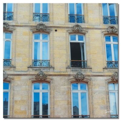 Mural: Bordeaux house 2 - square 1:1 - many sizes & materials - exclusive photo art motif as a canvas picture or acrylic glass picture for wall decoration