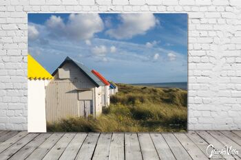 Papier peint : Cabane de plage en Normandie 1 - format paysage 4:3 - nombreuses tailles et matériaux - motif d'art photographique exclusif sous forme d'image sur toile ou d'image en verre acrylique pour la décoration murale 6