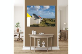 Papier peint : Cabane de plage en Normandie 1 - format paysage 4:3 - nombreuses tailles et matériaux - motif d'art photographique exclusif sous forme d'image sur toile ou d'image en verre acrylique pour la décoration murale 12