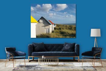 Papier peint : Cabane de plage en Normandie 1 - format paysage 4:3 - nombreuses tailles et matériaux - motif d'art photographique exclusif sous forme d'image sur toile ou d'image en verre acrylique pour la décoration murale 13