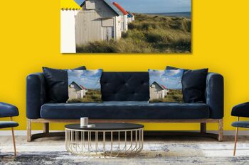 Ensemble de coussins photo décoratifs (2 pièces), motif : maison de plage en Normandie - taille : 40 x 40 cm - housse de coussin premium, coussin déco, coussin déco, coussin photo, housse de coussin 5