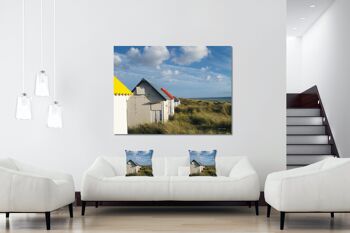 Ensemble de coussins photo décoratifs (2 pièces), motif : maison de plage en Normandie - taille : 40 x 40 cm - housse de coussin premium, coussin déco, coussin déco, coussin photo, housse de coussin 6