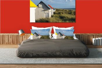 Ensemble de coussins photo décoratifs (2 pièces), motif : maison de plage en Normandie - taille : 80 x 40 cm - housse de coussin premium, coussin déco, coussin déco, coussin photo, housse de coussin 5