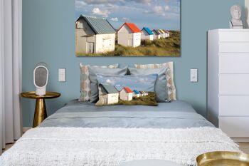 Ensemble de coussins photo décoratifs (2 pièces), motif : Cottage de plage en Normandie 4, 80 x 40 cm, housse de coussin premium, coussin décoratif 4