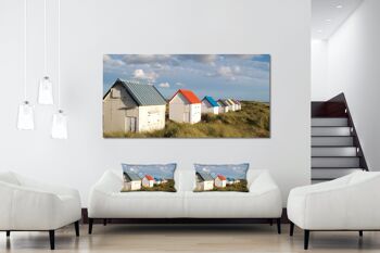 Ensemble de coussins photo décoratifs (2 pièces), motif : Cottage de plage en Normandie 4, 80 x 40 cm, housse de coussin premium, coussin décoratif 6