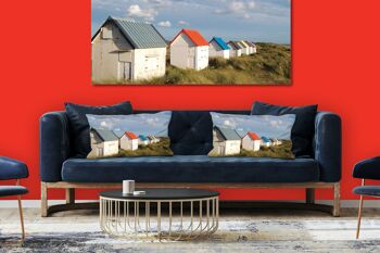 Ensemble de coussins photo décoratifs (2 pièces), motif : Cottage de plage en Normandie 4, 80 x 40 cm, housse de coussin premium, coussin décoratif 7
