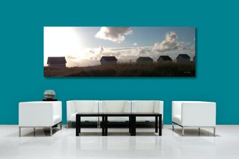 Papier peint : Cabane de plage en Normandie 5 - Paysage panoramique 3:1 - Nombreuses tailles et matériaux - Motif d'art photographique exclusif sous forme d'image sur toile ou d'image en verre acrylique pour la décoration murale 2