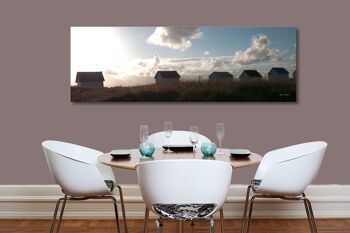 Papier peint : Cabane de plage en Normandie 5 - Paysage panoramique 3:1 - Nombreuses tailles et matériaux - Motif d'art photographique exclusif sous forme d'image sur toile ou d'image en verre acrylique pour la décoration murale 4