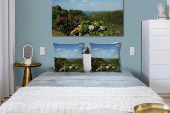 Ensemble de coussins photo décoratifs (2 pièces), motif : flore des Açores - taille : 40 x 40 cm - housse de coussin premium, coussin décoratif, coussin décoratif, coussin photo, housse de coussin 2