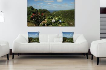 Ensemble de coussins photo décoratifs (2 pièces), motif : flore des Açores - taille : 40 x 40 cm - housse de coussin premium, coussin décoratif, coussin décoratif, coussin photo, housse de coussin 5