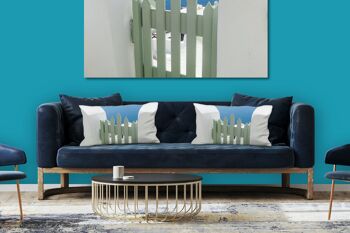 Ensemble de coussins photo décoratifs (2 pièces), motif : Santorini du Perle 21 - taille : 80 x 40 cm - housse de coussin premium, coussin décoratif, coussin décoratif, coussin photo, housse de coussin 2