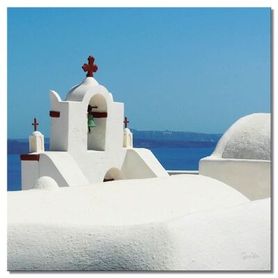 Mural: Santorini, du Perle 10 - square 1:1 - many sizes & materials - exclusive photo art motif as a canvas picture or acrylic glass picture for wall decoration