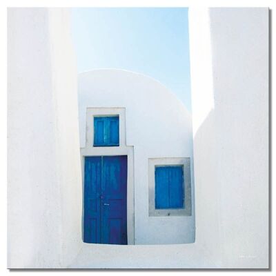 Mural: white and blue - square 1:1 - many sizes & materials - exclusive photo art motif as a canvas picture or acrylic glass picture for wall decoration