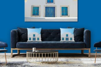 Ensemble de coussins photo décoratifs (2 pièces), motif : blanc et bleu clair - taille : 40 x 40 cm - housse de coussin premium, coussin décoratif, coussin décoratif, coussin photo, housse de coussin 6
