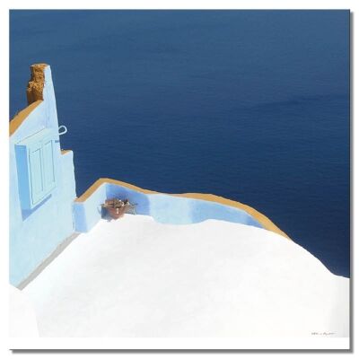 Murale: Santorini, du Perle 22 - quadrato 1:1 - molte dimensioni e materiali - esclusivo motivo artistico fotografico come immagine su tela o immagine su vetro acrilico per la decorazione murale