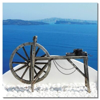 Mural: Santorini detail - square 1:1 - many sizes & materials - exclusive photo art motif as a canvas picture or acrylic glass picture for wall decoration